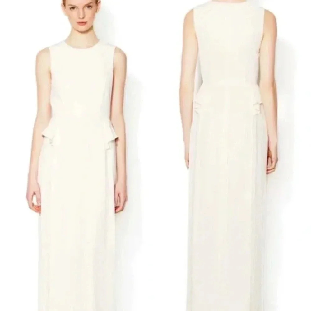 Cynthia Steffe Eden Sleeveless Cream Pleated Maxi Gown Size 4 - NWT